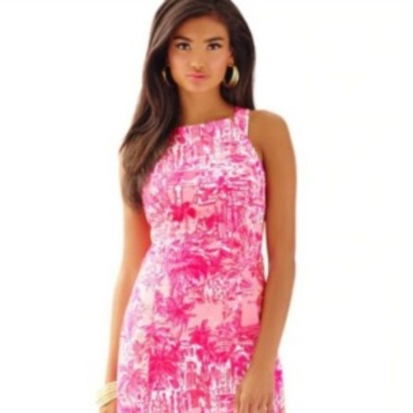 Lilly Pulitzer Size 8 Simone Shift Dress Cheeky Melon Rule Breakers Toile - Picture 1 of 5